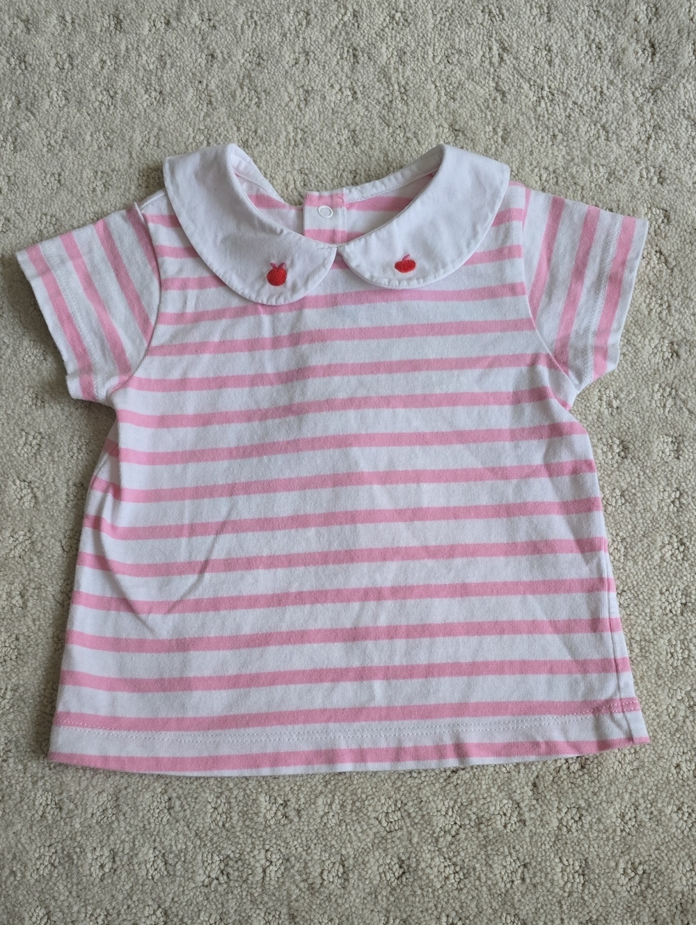 Jacadi Paris Dalia Cotton Blouse Shirt 18M In Blanc/Rose